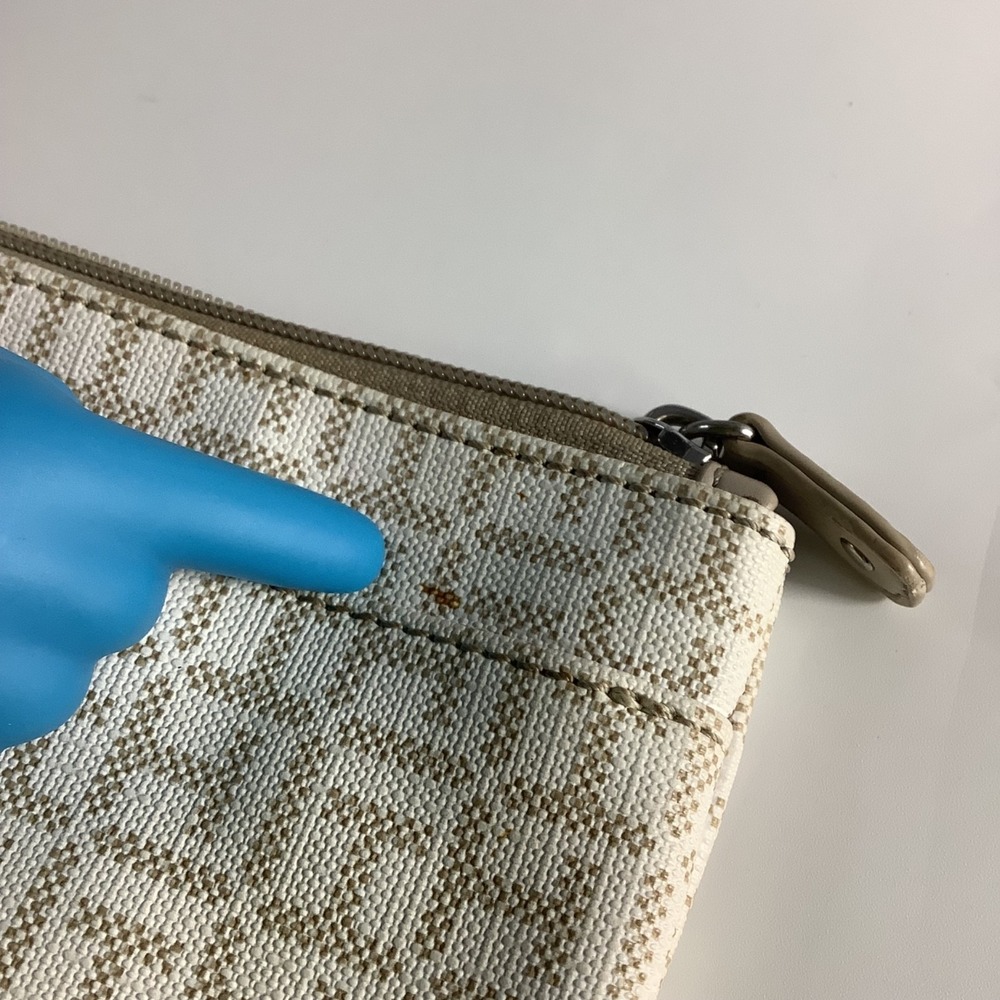 Tommy Hilfiger Women's Logo Printed Medium Wristlet Wallet Clutch Bag White/Tan - Picture 11 of 13